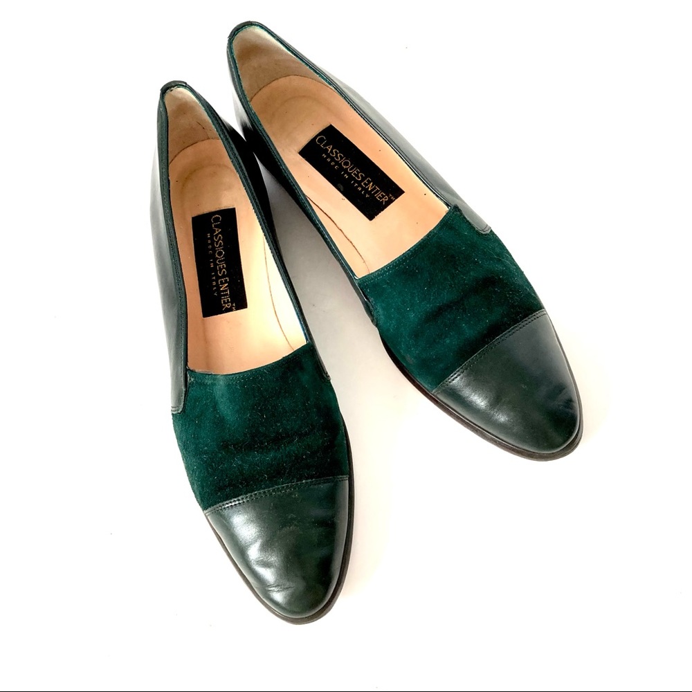 Nordstrom Dark Green Leather/Suede Made in Italy Sturdy Loafers.